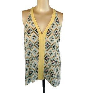Love Stitch Geometric Diamond Print Racerback Tank Top - Size M